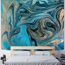 GobekUsa Blue Gouache Line Tapestry Wall Hanging for Boho Room Decor