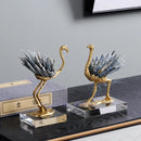 GobekUsa Golden Crane Copper Crystal Handmade Home Decor Craft