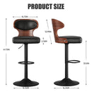 Swivel PU Leather Bar Stool — Height Adjustable Dual-Color Counter Chair