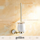 GobekUsa Golden Bath Hardware Set: TP Holder, Towel Rack, Tissue Holder, Cup Holder, Robe Hook