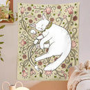 GobekUsa Cat Botanical Flower Wall Tapestry for Living Room Bedroom Home Decor