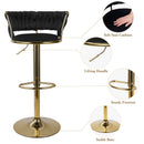 Swivel Bar Stools Set of 2 — Adjustable PU Leather Counter Height Stools