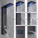 GobekUsa LED Rainfall Shower Panel Set with Temperature Screen and Hand Sprayer