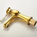 GobekUsa Gold Basin Faucet with Ceramic Mixer Tap for Bathroom