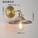 GobekUsa Japanese Copper Glass Wall Lights Modern LED Sconce for Bedroom Stair Mirror