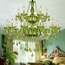 GobekUsa Crystal Chandelier: Glamorous Green Lighting for Wedding Parlor, Bedroom, and More