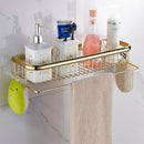 GobekUsa Gold Brass Bathroom Shelf with Soap Holder 30cm/45cm