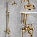 GobekUsa Gold Brass Shower Faucet Set with Tub Spout and Dual Handles
