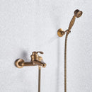 GobekUsa Brass Shower Faucet Mixer Tap Set with Hand Shower - Wall Mount Black