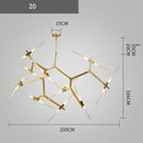 GobekUsa Branch Suspension Pendant Light - Gold Black G9 LED Iron Glass Fixture