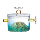 GobekUsa Gradient Color Glass Saucepan Pot | Heat-Resistant Casserole Cookware