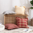 GobekUsa Cotton Coffee Black Yellow Green Cushion Cover 45x45cm Fringed Skirt Home Decor