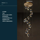 GobekUsa Crystal Stone Copper Chandelier - LED Postmodern 2025 Lighting for Staircase