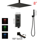 GobekUsa Black Digital Shower Faucet, Matte Black Finish, Thermostatic Temperature Display