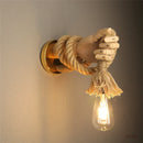 GobekUsa Hand Shape Wall Light Industrial Loft Hemp Rope E27 Wall Lamp