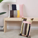 GobekUsa Geometric Embroidery Pillow Cover 45x45cm/30x50cm Yellow Pink Abstract Design