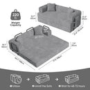 Convertible Sleeper Sofa Bed with Velvet Upholstery & Iron Frame