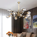 GobekUsa Gold Glass Ball Chandelier LED Lighting for Living Room, Kitchen, Bedroom