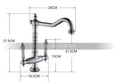GobekUsa Black Gold Brass Kitchen Sink Faucet with Double Handles