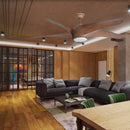 GobekUsa 60" Brown Blades Ceiling Fan with Remote Control and LED Light