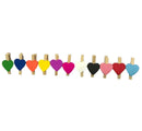 GobekUsa 50-Pack Romantic Heart Shape Wood Clips for Home Décor and Parties