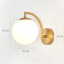 GobekUsa Glass Shade Gold Wall Lamp for Bedroom Loft Design, Up Down Iron LED Wall Lights