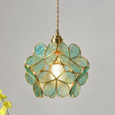 GobekUsa Japanese Flower Glass Pendant Lights Modern LED Hanging Lamp