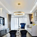 GobekUsa Crystal Chandelier LED Ring Lamp for Dining Room Center Living Restaurant Decor