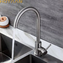 GobekUsa Brushed Nickel Stainless Steel Kitchen Faucet with Single Handle and Single Hole