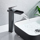 GobekUsa Brushed Nickel Single Lever Waterfall Basin Faucet - Deck Mounted Brass Mixer