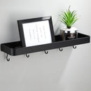 GobekUsa Black Aluminum Bathroom Shower Shelf with Hook Bar and Shampoo Holder