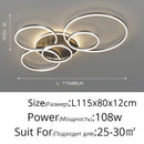 GobekUsa LED Rings Ceiling Chandelier: Dimmable Living Room Lighting, Modern Parlor Foyer Decor