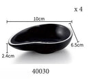 GobekUsa Black Melamine Plastic Dipping Sauce Dish Bowl Set - Pack of 4