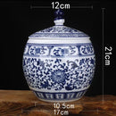 GobekUsa Blue White Porcelain Storage Tank for Living Room Decor & Small Objects.
