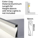 GobekUsa LED Skirting Line Strip Light Aluminum Profile with Milky Cover - 1-10pcs/Lot