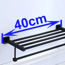 GobekUsa Black Towel Rack: Wall-mounted Aluminium Bathroom Accessories