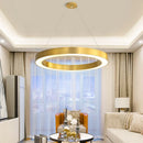 GobekUsa Gold Copper Pendant Lights Nordic LED Hanging Lamp Modern Circle Ring Suspension