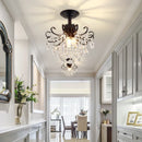 GobekUsa Gold/Black Crystal Pendant Chandelier for Wedding Decor and Luxury Home Lighting