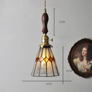 GobekUsa Glass Copper Pendant Light with Wood Knob Switch: Modern Nordic LED Hanging Lamp