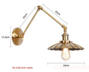 GobekUsa Gold Adjustable Long Arm Wall Light - Retro Style Flex Lamp for Home and Restaurant