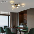 GobekUsa Gold Frame LED Chandelier: Modern Lighting for Living Room, Bedroom - Indoor Fixture & Lustres