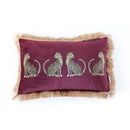 GobekUsa Leopard Cheetah Print Fringed Cushion Cover in Dark Green, Burgundy, Black