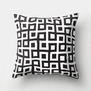 GobekUsa Geometric Star Print Pillow Cover for Home Decor - Black & White Square Texture