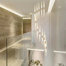 GobekUsa LED Chandelier: Stunning Loft Living Room Bedroom Kitchen Ceiling Light, Long Hanging Fixture