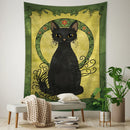 GobekUsa Black Cat Tarot Tapestry: Psychedelic Hippie Wall Hanging Room Decor