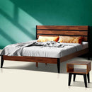 Emery Bed Frame & Nightstand Set - Acacia Solid Wood Bedroom Furniture