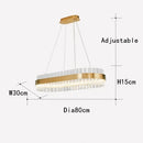 GobekUsa Crystal Chandelier LED Ring Lamp for Dining Room Center Living Restaurant Decor