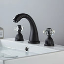 GobekUsa Antique Bronze 3 Hole Widespread Basin Faucet, Hot/Cold Mixer Tap