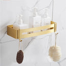 GobekUsa Brushed Gold Bathroom Set: Shelf, Towel Rack, Holder, Toilet Brush - Bath Hardware