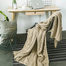 GobekUsa Khaki Beige Chunky Knit Wool Blanket